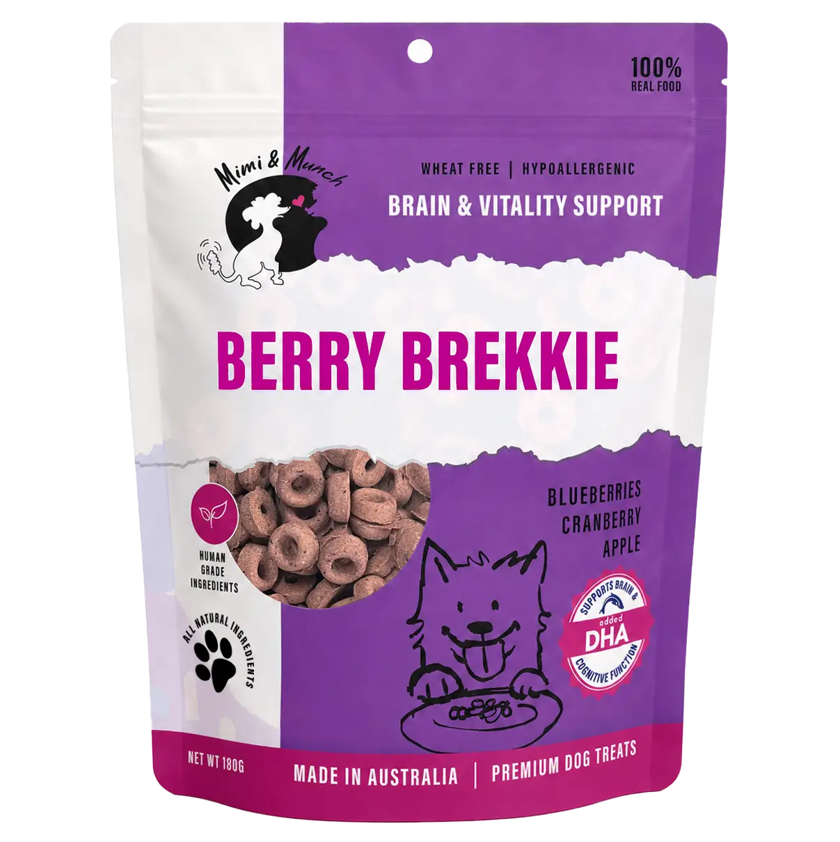 Mimi & Munch Berry Brekkie Dog Biscuits