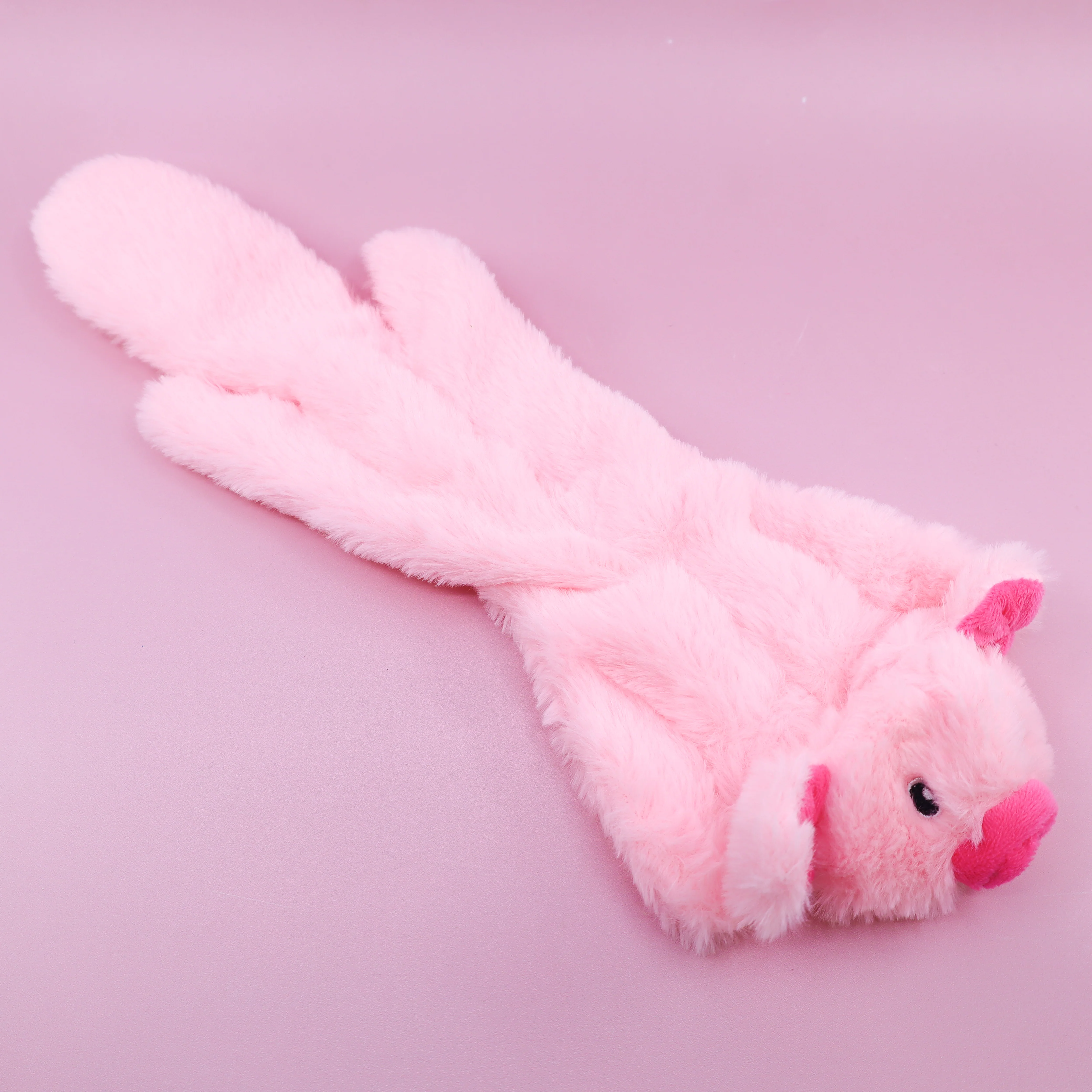 No Stuffing Crinkle Piggy Dog Toy
