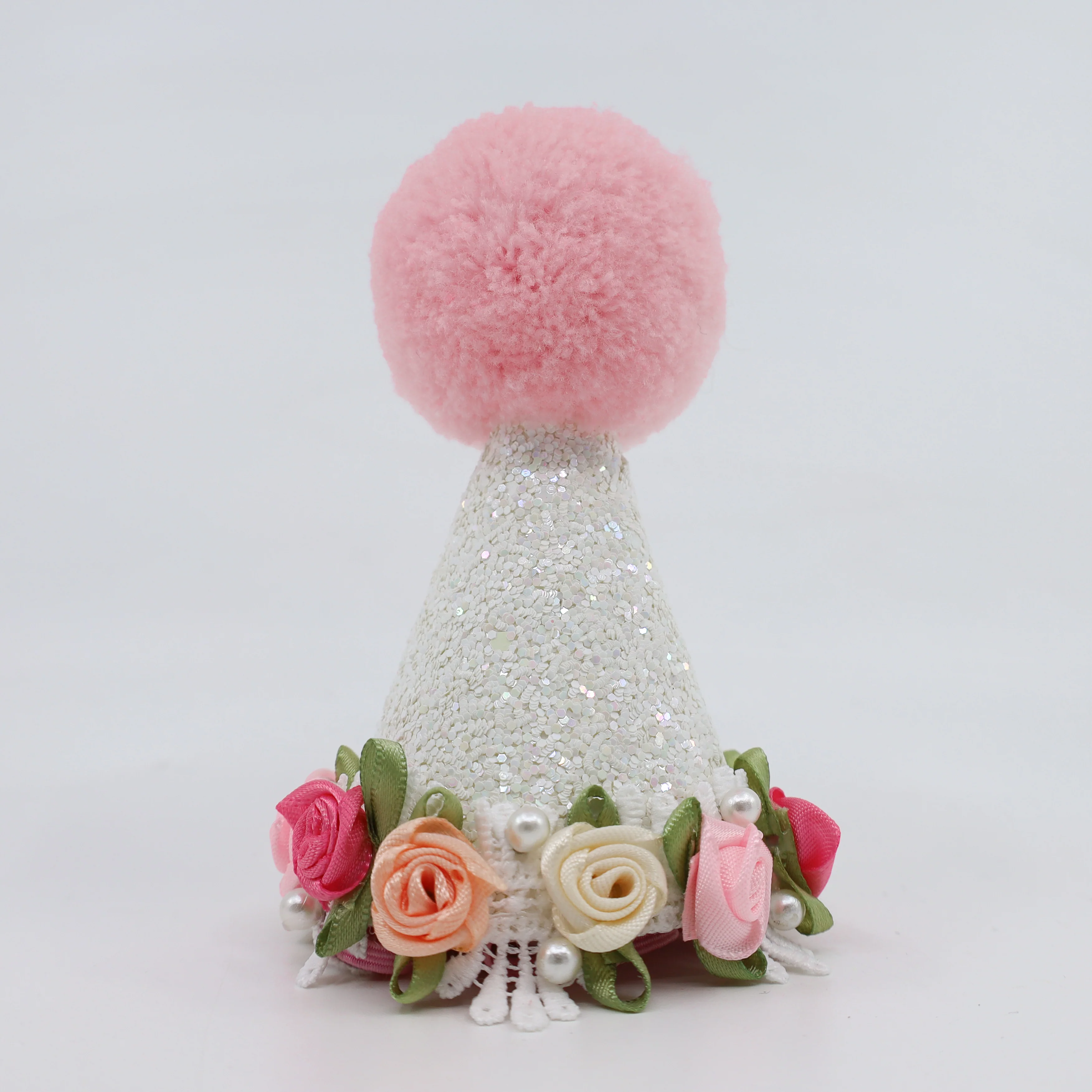 Pablo's Flower Crown Hat: White & Pink