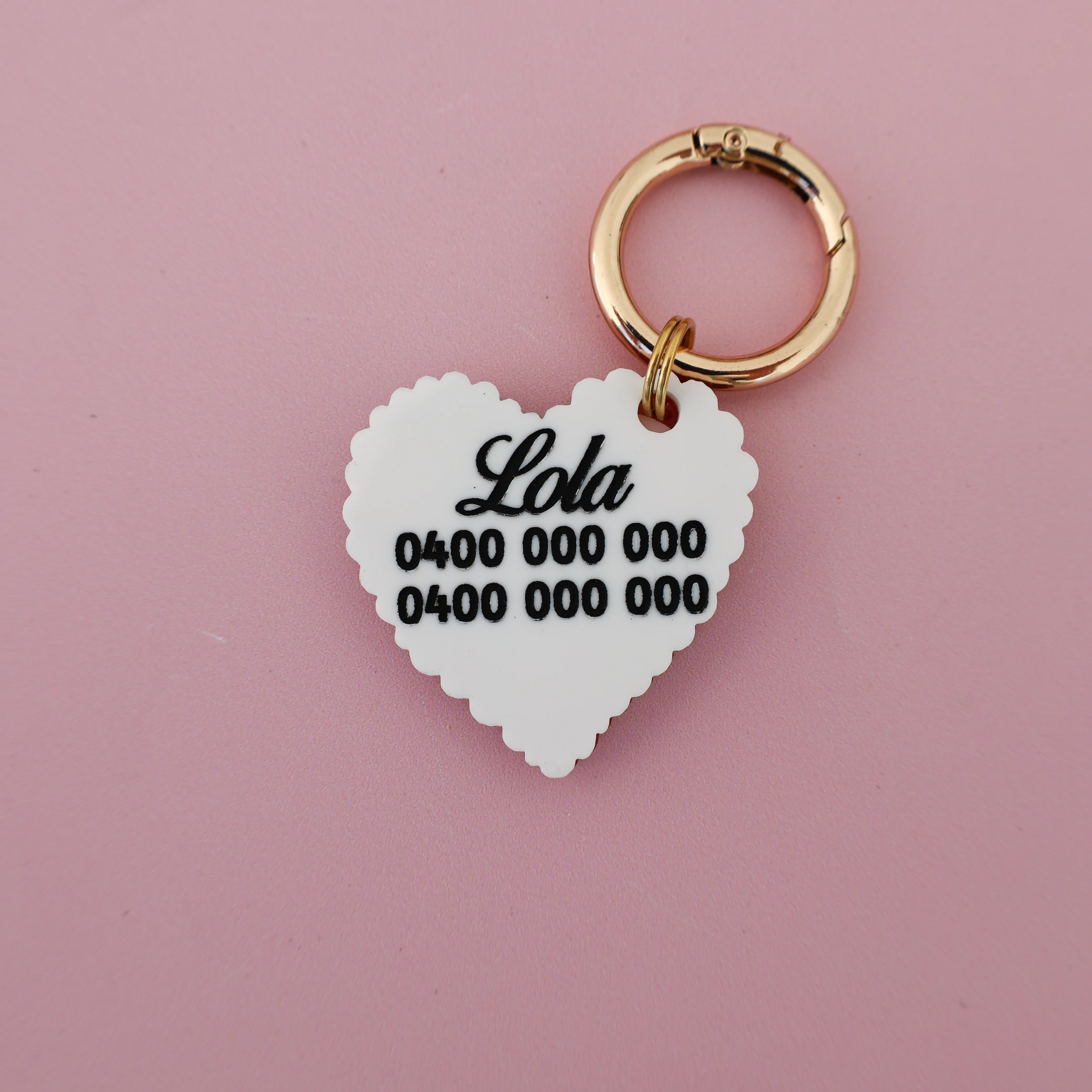 Personalised Pet ID Tag: Bow Heart - Image 2